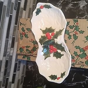 Vintage 1970 Lefton compote dish Christmas